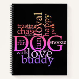 レインボードッグワードアートブレットジャーナル ノートブック