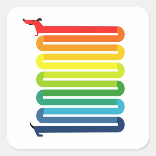 レインボードッグ スクエアシール (正面)