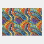 レインボードットアートスタイルラッピング紙 ラッピングペーパーシート (正面3)