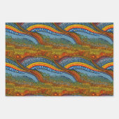 レインボードットアートスタイルラッピング紙 ラッピングペーパーシート (正面)