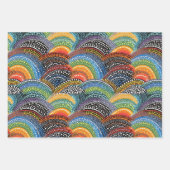 レインボードットアートスタイルラッピング紙 ラッピングペーパーシート (正面3)