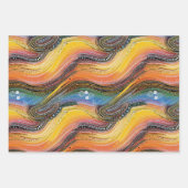 レインボードットアートスタイルラッピング紙 ラッピングペーパーシート (正面3)