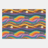 レインボードットアートスタイルラッピング紙 ラッピングペーパーシート (正面)