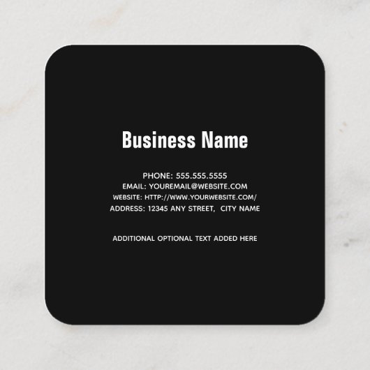 レインボードットブライトブラック スクエア名刺 (裏面)