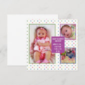 レインボードットベビー発表 案内状 (正面/裏面)