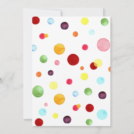 レインボードット誕生日招待状 招待状 (裏面)