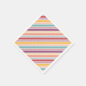 レインボードット&ストライプレインボーガール誕生日 スタンダードカクテルナプキン (角)