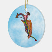 レインボードラゴンに乗る セラミックオーナメント (左)