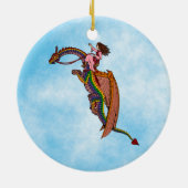レインボードラゴンに乗る セラミックオーナメント (裏面)