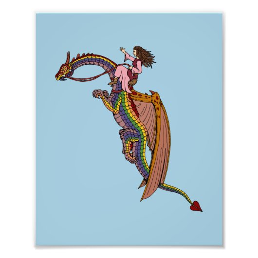 レインボードラゴンに乗る フォトプリント            (正面)