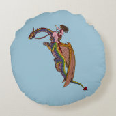 レインボードラゴンに乗る ラウンドクッション (裏面)