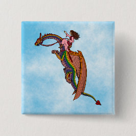 レインボードラゴンに乗る 缶バッジ