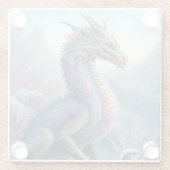 レインボードラゴンインザスノーアートファンタジー ガラスコースター (裏面)