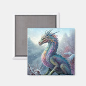 レインボードラゴンインザスノーアートファンタジー マグネット (正面/裏面)