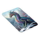 レインボードラゴンインザスノーアートファンタジー マグネット (右側)