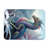 レインボードラゴンインザスノーアートファンタジー マグネット (横)