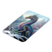 レインボードラゴンインザスノーアートファンタジー マグネット (左側)