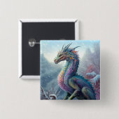 レインボードラゴンインザスノーアートファンタジー 缶バッジ (正面&裏面)