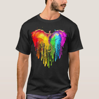 レインボードラゴンズクラシックハートfor Lgbtゲイレ Tシャツ