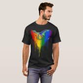 レインボードラゴンズクラシックハートfor LGBTゲイレ Tシャツ (正面フル)