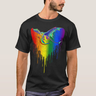レインボードラゴンズクラシックハートLGBTゲイレT- Tシャツ