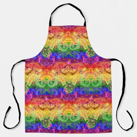 レインボードラゴンダマスク – ゲイプライド国旗の色 エプロン (正面)