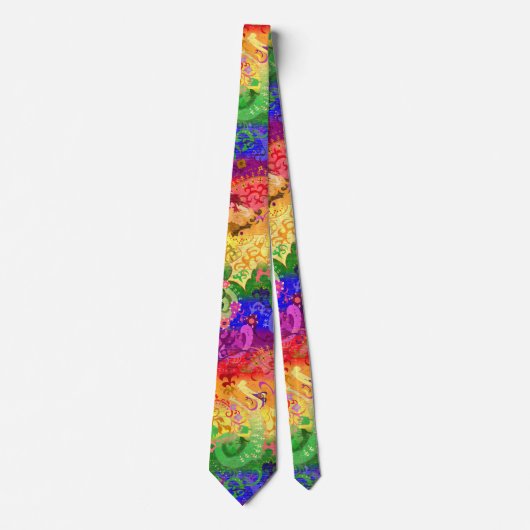 レインボードラゴンダマスク – ゲイプライド国旗の色 ネクタイ (正面)