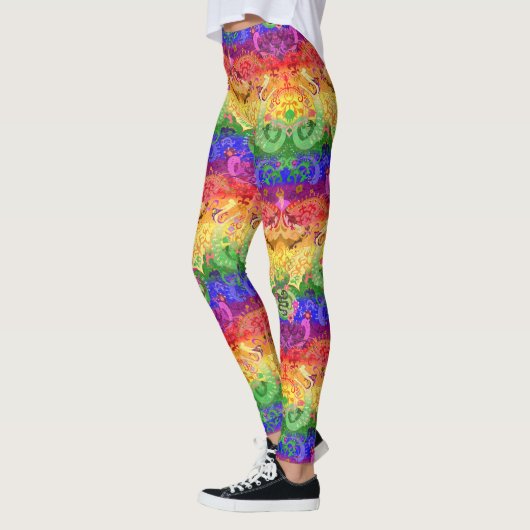 レインボードラゴンダマスク – ゲイプライド国旗の色 レギンス (左)