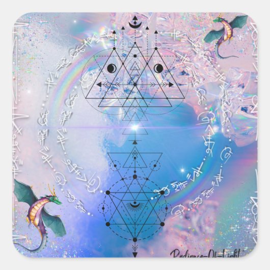 レインボードラゴンライトコードシール スクエアシール (正面)