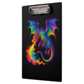 レインボードラゴン呼吸カラフル炎ファンタジー クリップボード (左)