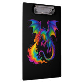 レインボードラゴン呼吸カラフル炎ファンタジー クリップボード (右)