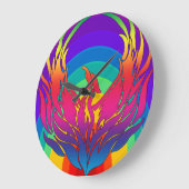 レインボードラゴン ラージ壁時計 (傾斜)