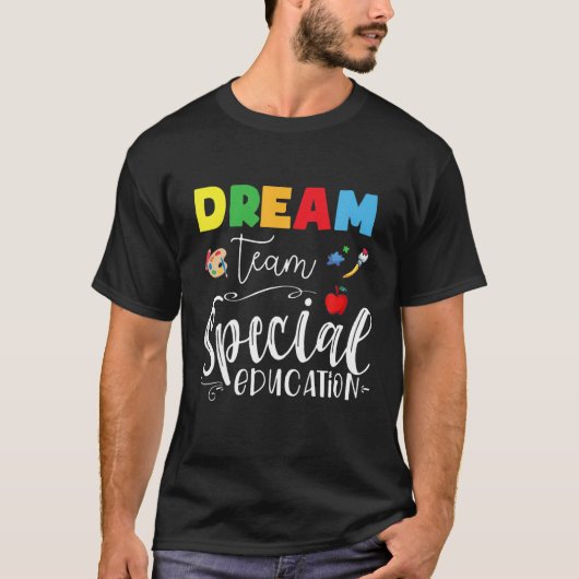 レインボードリームチーム例外的な教育SPEDバック Tシャツ (正面)