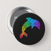 レインボードルフィンボタン 缶バッジ (正面&裏面)