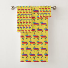 レインボードンキーピナタフィエスタパーティーシンコデマヨ バスタオルセット