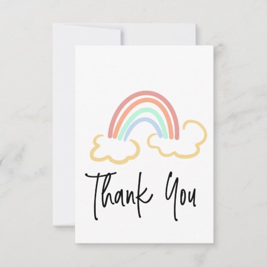 レインボードードルアートサンキュースクリプトカラフル カード (正面)