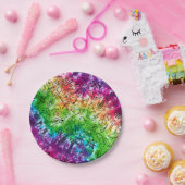 レインボードードル ペーパープレート (パーティー)