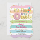 レインボードーナツ第1誕生日パーティー 招待状 (正面)