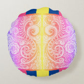 レインボードールアートフロア枕 ラウンドクッション (裏面)