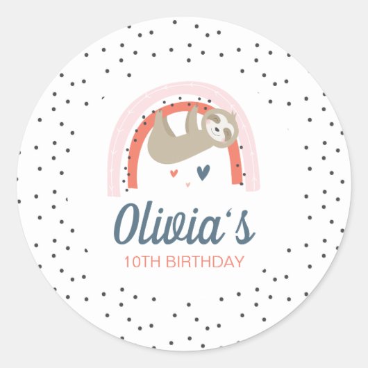 レインボーナスロスバースデーパーティーのシール ラウンドシール (正面)