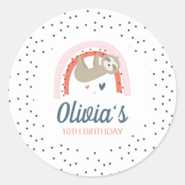 レインボーナスロスバースデーパーティーのシール ラウンドシール