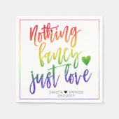 レインボーナッファンシークジャスト愛 |カジュアル結婚s スタンダードカクテルナプキン (正面)