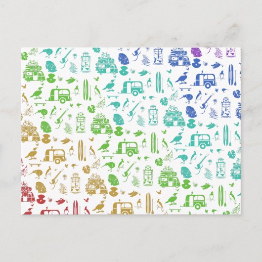 レインボーニュージーランドパターン ポストカード (正面)