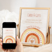 レインボーニュートラル赤ちゃんシャワーギフトテーブルサイン ポスター