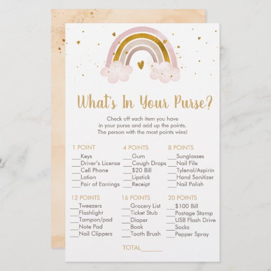 レインボーニュートラル金ゴールドあなたの財布のゲームの中に何 (正面/裏面)