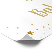 レインボーニュートラル金ゴールドパステルベビーシャワーウェルカム ポスター (角)