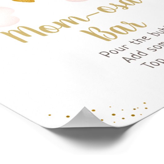 レインボーニュートラル金ゴールドパステルベビーシャワーミモサバー ポスター (角)