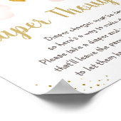 レインボーニュートラル金ゴールドベビーシャワーおむつ思考 ポスター (角)