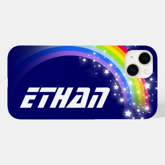 レインボーネイビーブルースターリースカイ Case-Mate iPhoneケース (裏面 (横))