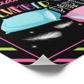 レインボーネオンスランバーパーティースリープバーウェルカムサイン ポスター (角)